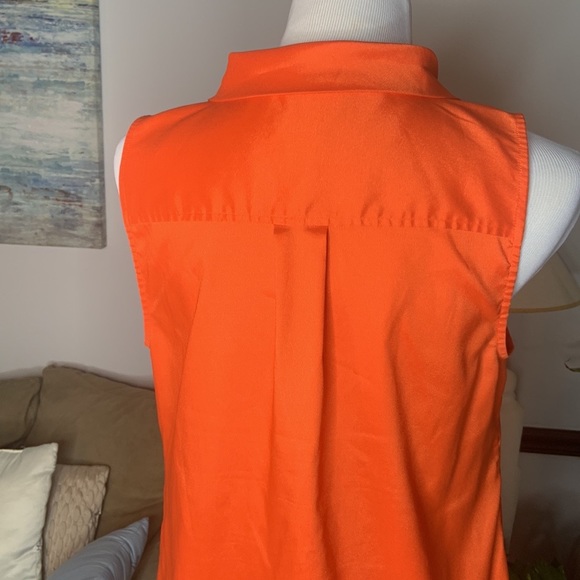 Ann Taylor 12 Silky feel orange sleeveless top - Picture 3 of 4